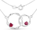 Genuine Ruby Infinity Pendant Necklace by Fine Color Jewels