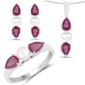 Genuine Ruby Jewelry Set by Fine Color Jewels