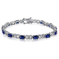 Genuine Sapphire and Diamond Tennis Bracelet by Valencia Gems by DailySale