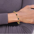 Genuine Sapphire Diamond Bracelets 14K Yellow Gold by Fine Color Jewels