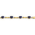 Genuine Sapphire Diamond Bracelets 14K Yellow Gold by Fine Color Jewels