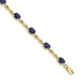 Genuine Sapphire Diamond Bracelets 14K Yellow Gold by Fine Color Jewels