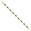 Genuine Sapphire Diamond Bracelets 14K Yellow Gold by Fine Color Jewels