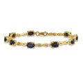 Genuine Sapphire Diamond Bracelets 14K Yellow Gold by Fine Color Jewels