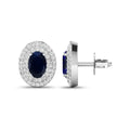 Genuine Sapphire Diamond Studs by Fine Color Jewels