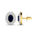 Genuine Sapphire Diamond Studs by Fine Color Jewels