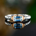 Genuine Sky-Blue Topaz Rope Detail Ring by Gembassy by DailySale