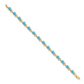 Genuine Swiss Blue Topaz 14K Gold Floral Bracelet by Fine Color Jewels