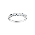 Genuine Swiss Blue Topaz 5 Stone Sterling Silver Ring by Fine Color Jewels
