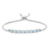 Genuine Swiss Blue Topaz and White Topaz Bolo Bracelet