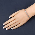 Genuine Swiss Blue Topaz and White Topaz Bolo Bracelet by Fine Color Jewels