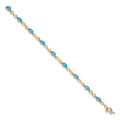 Genuine Swiss Blue Topaz Diamond Infinity Bracelet 14K Gold by Fine Color Jewels