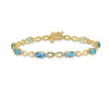 Genuine Swiss Blue Topaz Diamond Infinity Bracelet 14K Gold