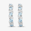 Genuine Swiss Blue Topaz Hoop Earrings by Fine Color Jewels