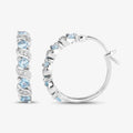 Genuine Swiss Blue Topaz Hoop Earrings by Fine Color Jewels