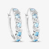 Genuine Swiss Blue Topaz Hoop Earrings