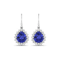 Genuine Tanzanite and Diamond Dangle Earrings by Fine Color Jewels