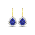 Genuine Tanzanite and Diamond Dangle Earrings by Fine Color Jewels