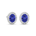 Genuine Tanzanite and Diamond Studs Earrings by Fine Color Jewels