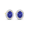 Genuine Tanzanite and Diamond Studs Earrings by Fine Color Jewels