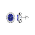 Genuine Tanzanite and Diamond Studs Earrings by Fine Color Jewels