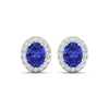 Genuine Tanzanite and Diamond Studs Earrings