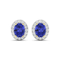 Genuine Tanzanite and Diamond Studs Earrings by Fine Color Jewels