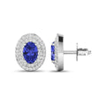 Genuine Tanzanite and White Diamond Studs by Fine Color Jewels