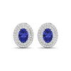 Genuine Tanzanite and White Diamond Studs