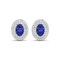 Genuine Tanzanite and White Diamond Studs by Fine Color Jewels