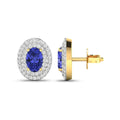 Genuine Tanzanite and White Diamond Studs by Fine Color Jewels