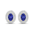 Genuine Tanzanite and White Diamond Studs by Fine Color Jewels