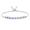 Genuine Tanzanite and White Topaz Bolo Bracelet