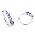 Genuine Tanzanite Diamond 3 Stone Earrings by Fine Color Jewels
