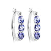 Genuine Tanzanite Diamond 3 Stone Earrings