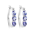 Genuine Tanzanite Diamond 3 Stone Earrings by Fine Color Jewels
