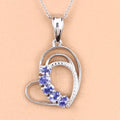 Genuine Tanzanite Heart Pendant Necklace by Fine Color Jewels