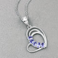 Genuine Tanzanite Heart Pendant Necklace by Fine Color Jewels