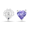 Genuine Tanzanite Heart Stud Earrings by Fine Color Jewels