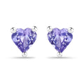 Genuine Tanzanite Heart Stud Earrings by Fine Color Jewels