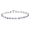 Genuine Tanzanite Tennis Silver Bracelet