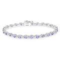 Genuine Tanzanite Tennis Silver Bracelet by Fine Color Jewels