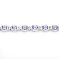 Genuine Tanzanite Tennis Silver Bracelet by Fine Color Jewels