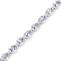 Genuine Tanzanite Tennis Silver Bracelet by Fine Color Jewels