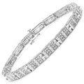 Genuine White Diamond Tennis Bracelet by Fine Color Jewels