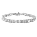 Genuine White Diamond Tennis Bracelet by Fine Color Jewels