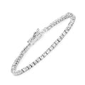 Genuine White Topaz Tennis Bracelet Silver by Fine Color Jewels