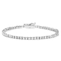 Genuine White Topaz Tennis Bracelet Silver by Fine Color Jewels