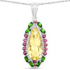 Genuine Yellow Citrine Drop Pendant Necklace