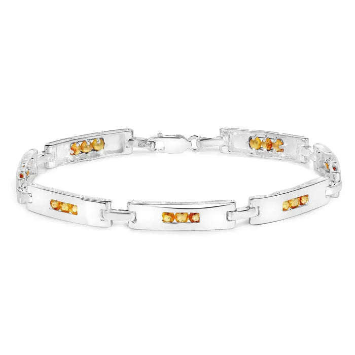 Genuine Yellow Sapphire Tennis Bracelet by Fine Color Jewels